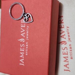 James Avery RETIRED Silver Scrolled Heart Charm Ring ♥️